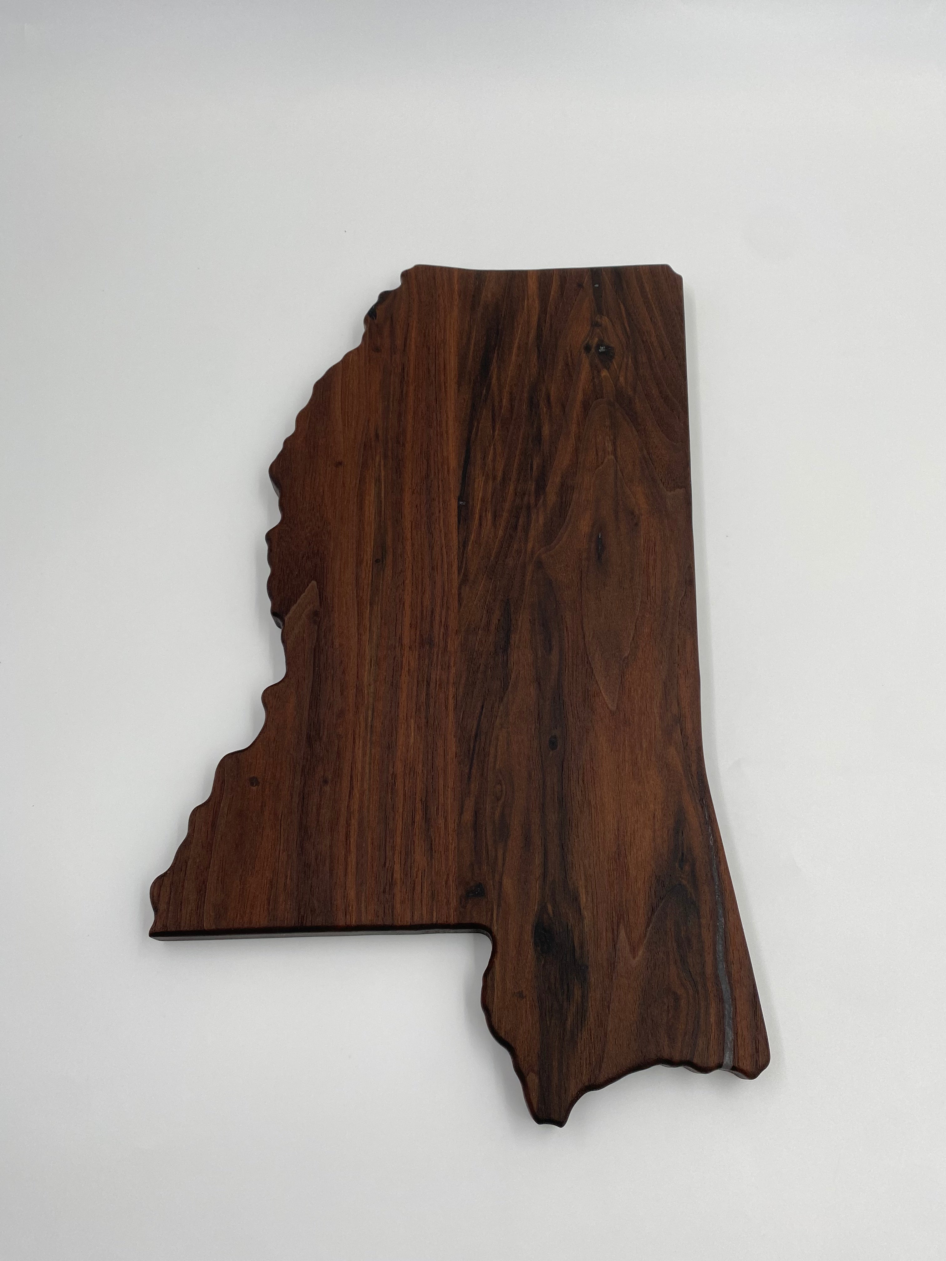 Handcrafted Premium Black Walnut State Shaped Cutting Board - Louisiana or Mississippi Options - Charcuterie Platte & Serving Tray