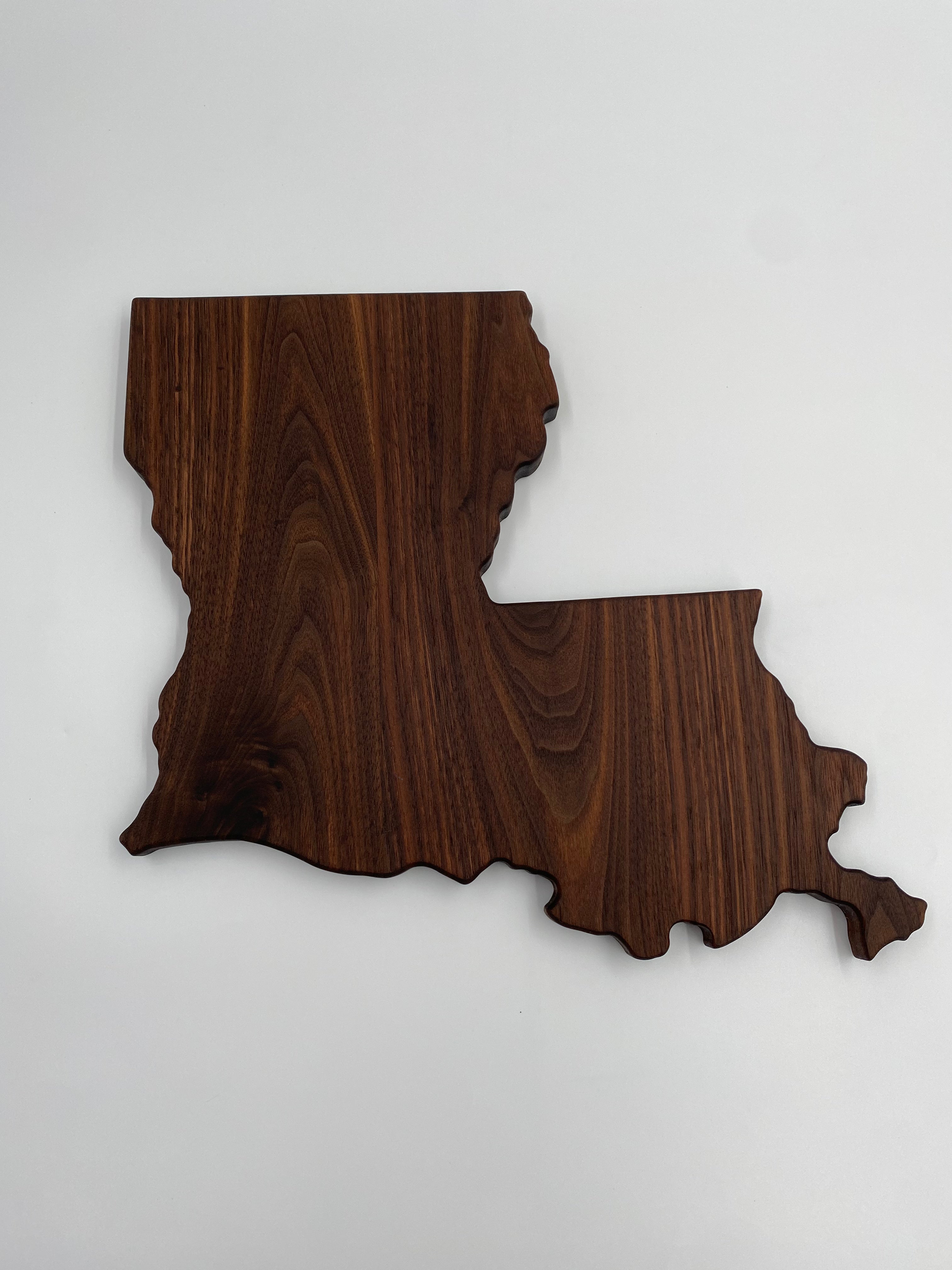Handcrafted Premium Black Walnut State Shaped Cutting Board - Louisiana or Mississippi Options - Charcuterie Platte & Serving Tray
