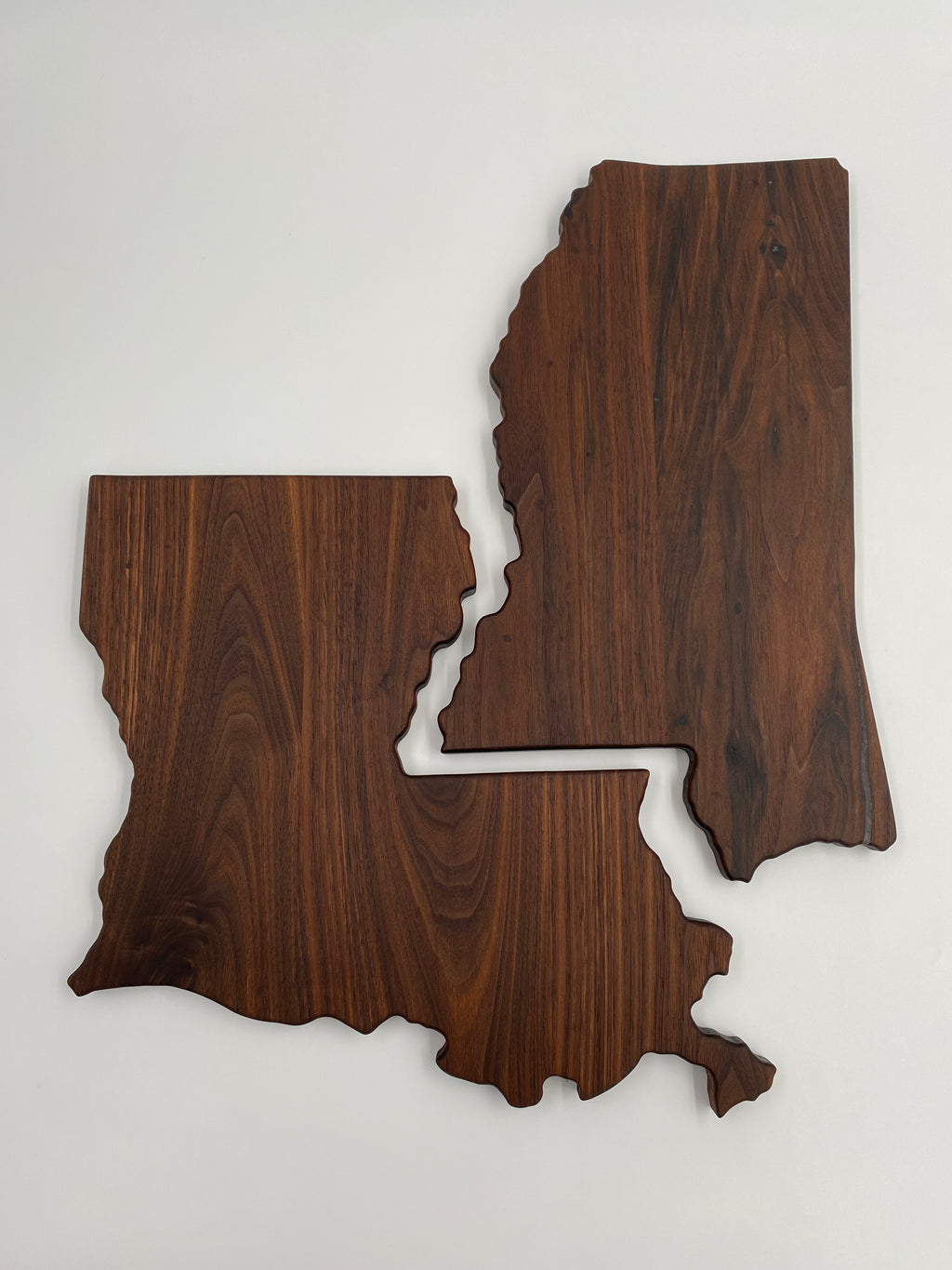 Handcrafted Premium Black Walnut State Shaped Cutting Board - Louisiana or Mississippi Options - Charcuterie Platte & Serving Tray