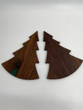 Handmade Walnut Christmas Tree Shaped Cutting Board - Festive Charcuterie Serving tray - 15.75" x 11.75"