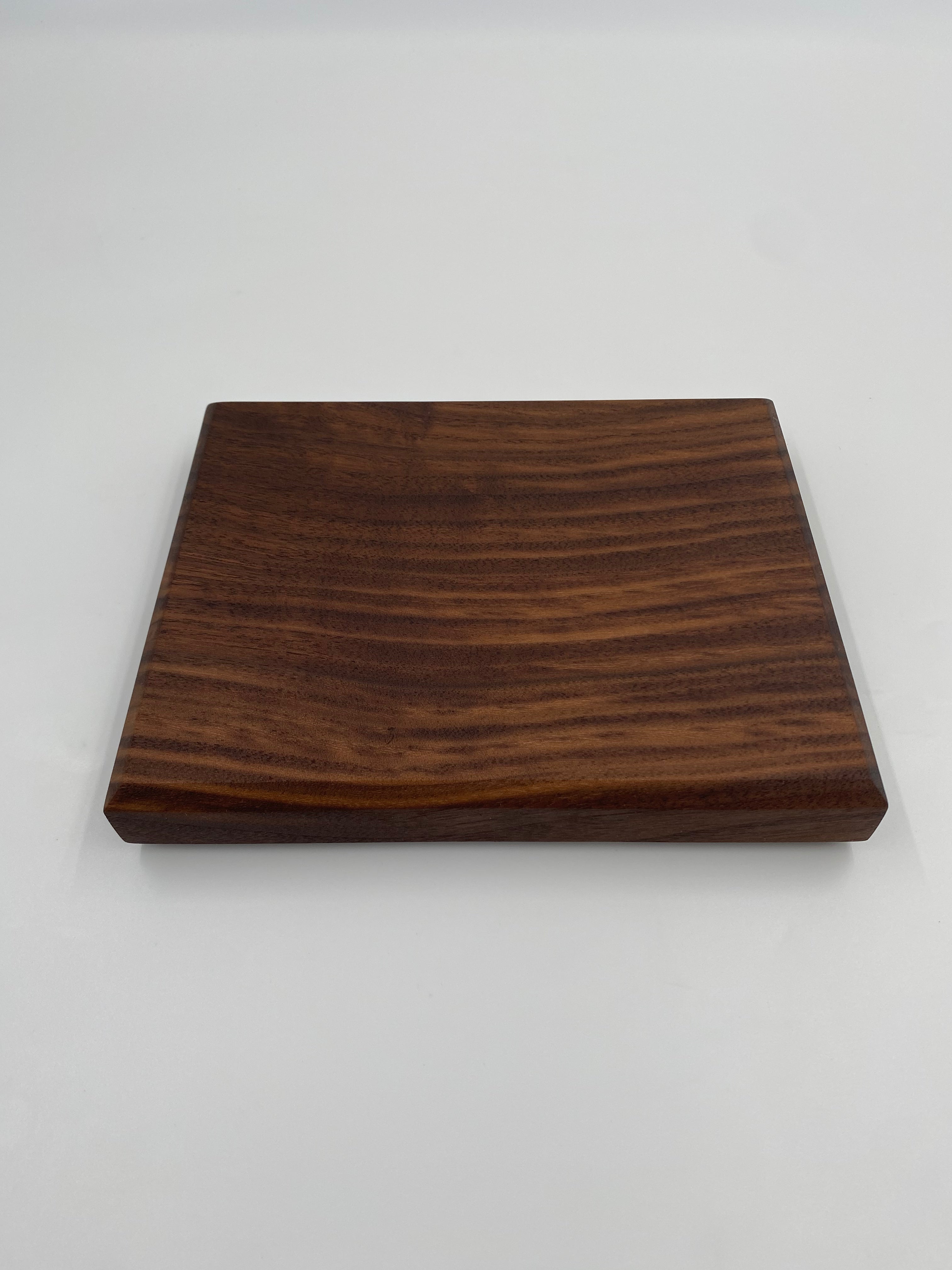 Small Walnut Cheese Board - Handmade Black Walnut Serving Tray (6.5" x 8")