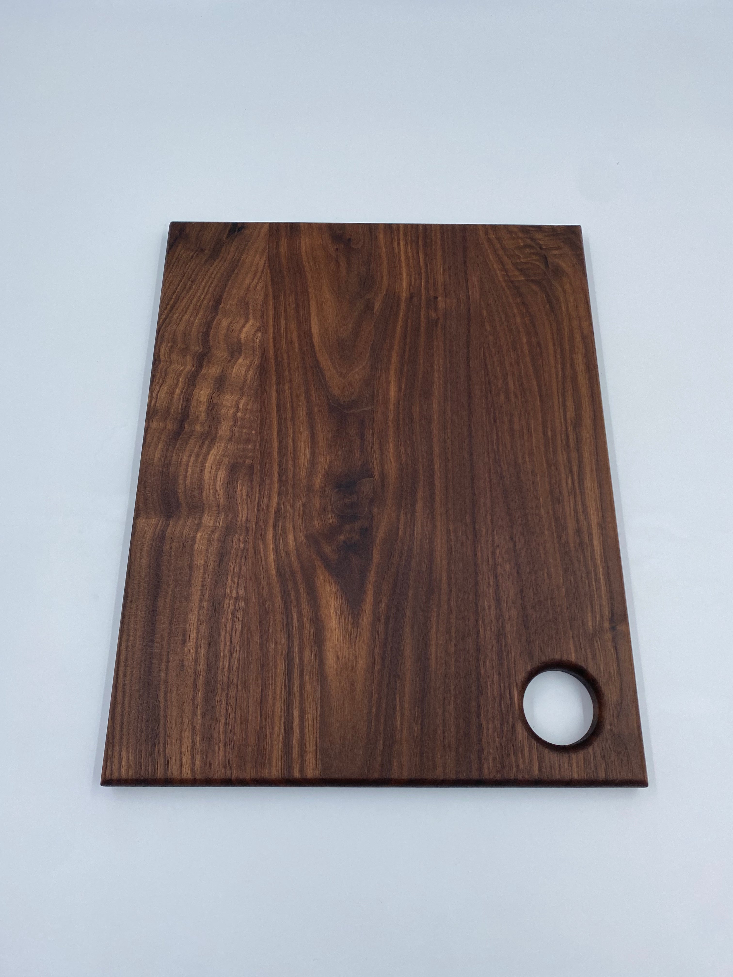 Handmade Solid Walnut Cutting Board with Handle Hole - Premium Charcuterie Serving Board - 16" x 12" x 3/4"