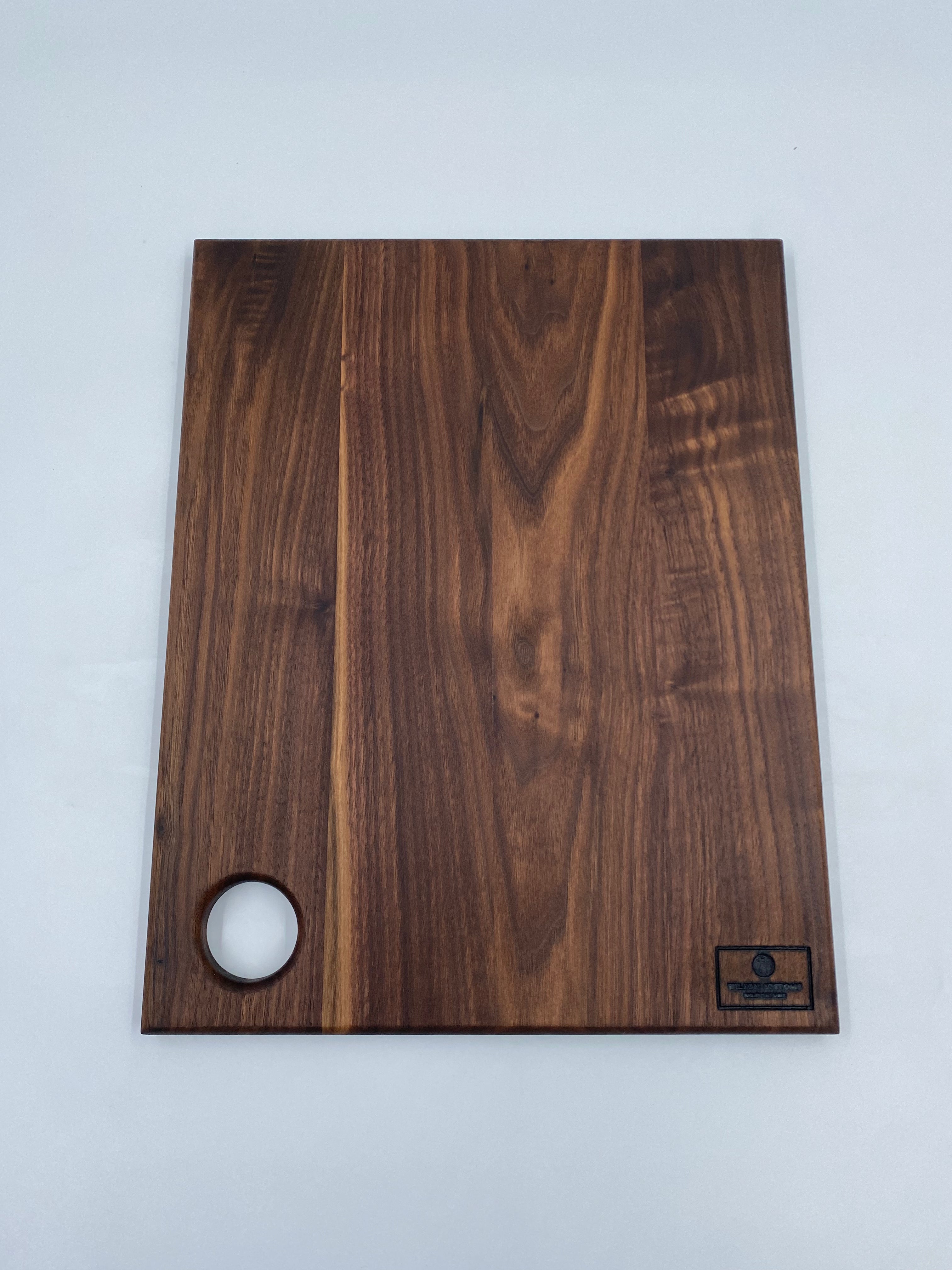 Handmade Solid Walnut Cutting Board with Handle Hole - Premium Charcuterie Serving Board - 16" x 12" x 3/4"