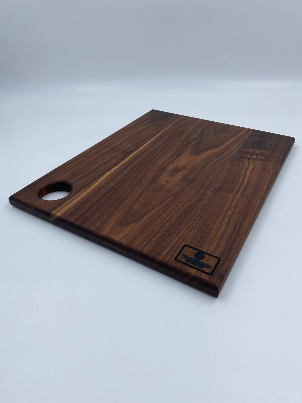 Handmade Solid Walnut Cutting Board with Handle Hole - Premium Charcuterie Serving Board - 16" x 12" x 3/4"